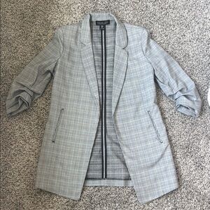 Rachel Zoe Light Gray Checkered Blazer